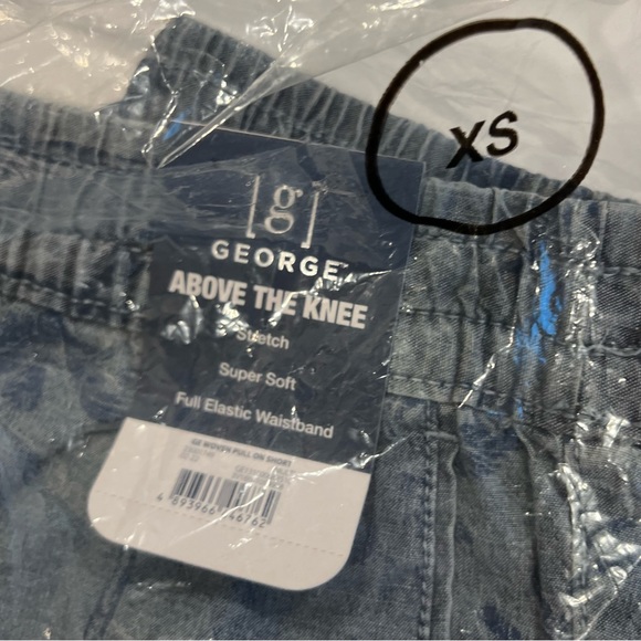 NWT - George Men's Blue/Palm "Above The Knee" with Stretch Shorts-Sizes XS S M L - Picture 6 of 6